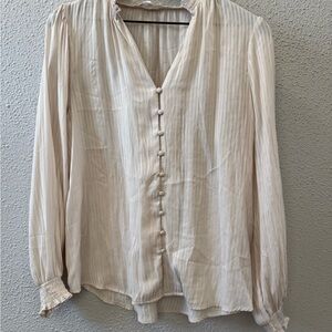 Women's Cream Button-Front Blouse
